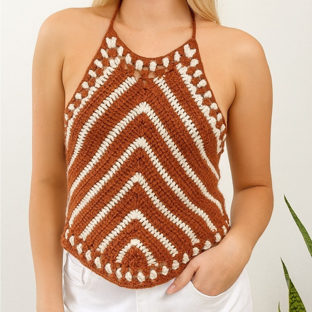 Women's Knit Tank Baby Cami Flowers Sz M/L 70s Y2K Funky NWT Fairy Event Concert